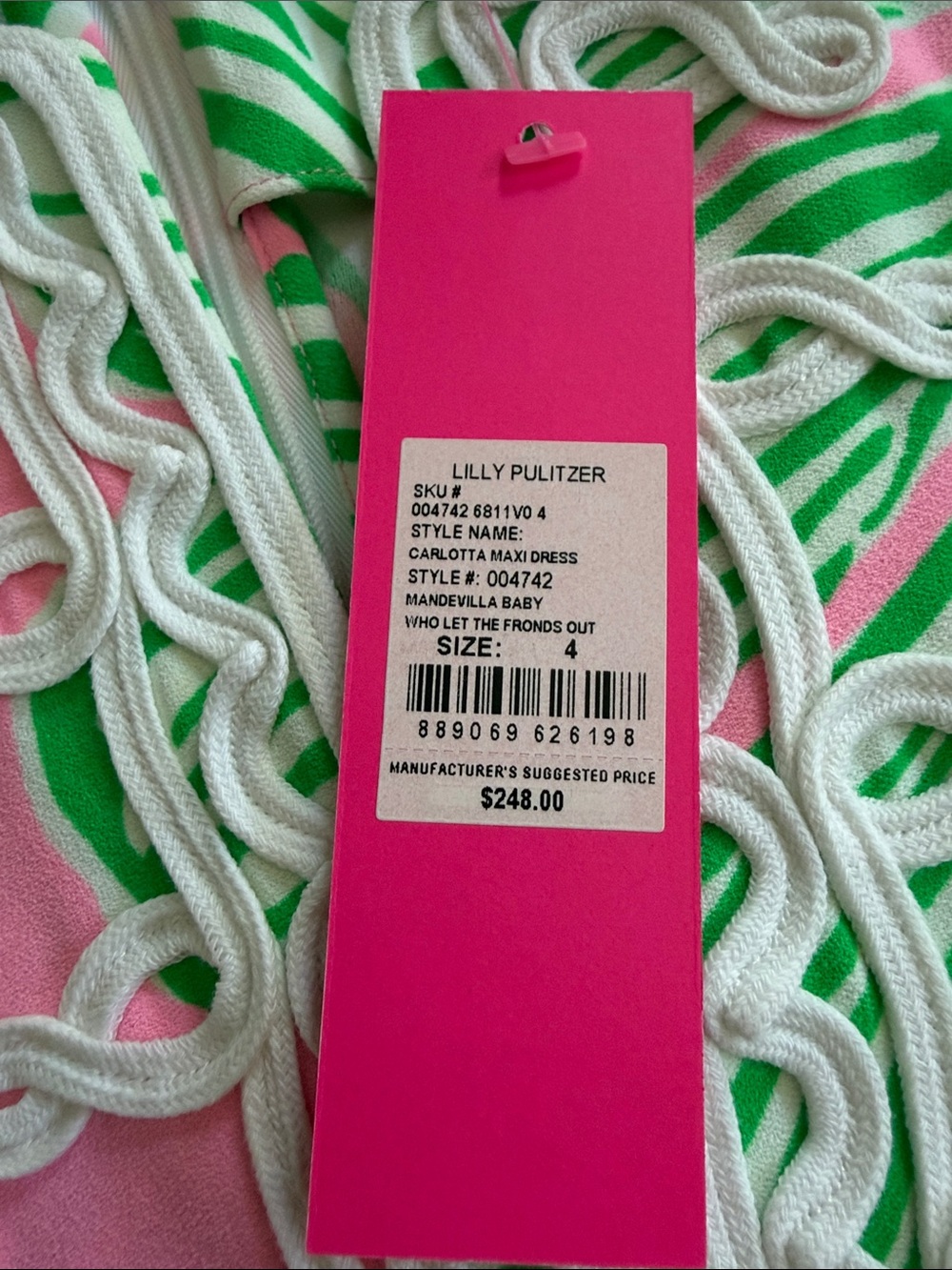 Lilly Pulitzer Pink & Green Floral Sleeveless Shift Dress - Picture 2 of 2